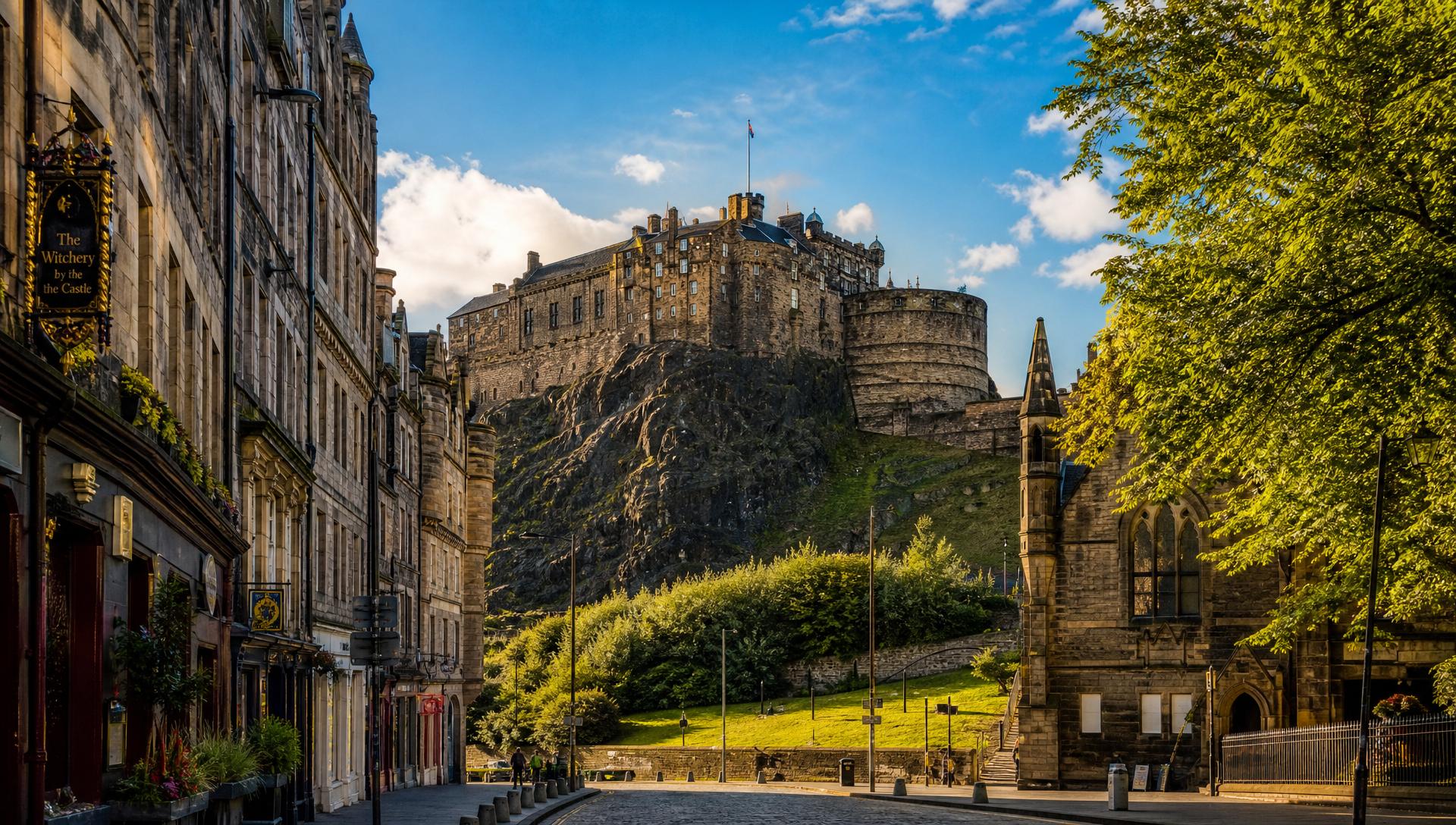 Castelo de Edimburgo em dia ensolarado